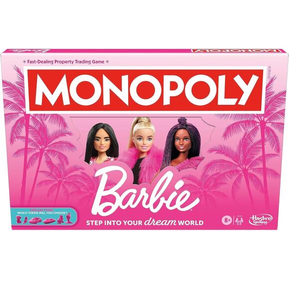 Monopoly: Barbie Edition Board Game, - Picture 1 of 6